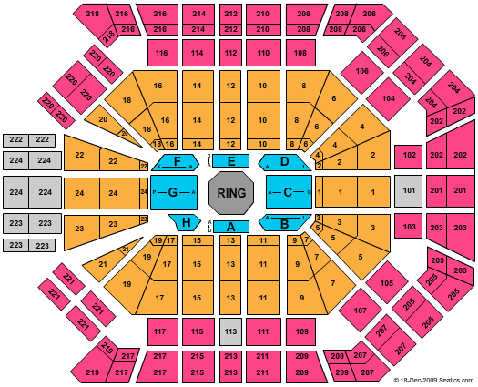 MGM Grand Garden Arena UFC 108 Seating Chart